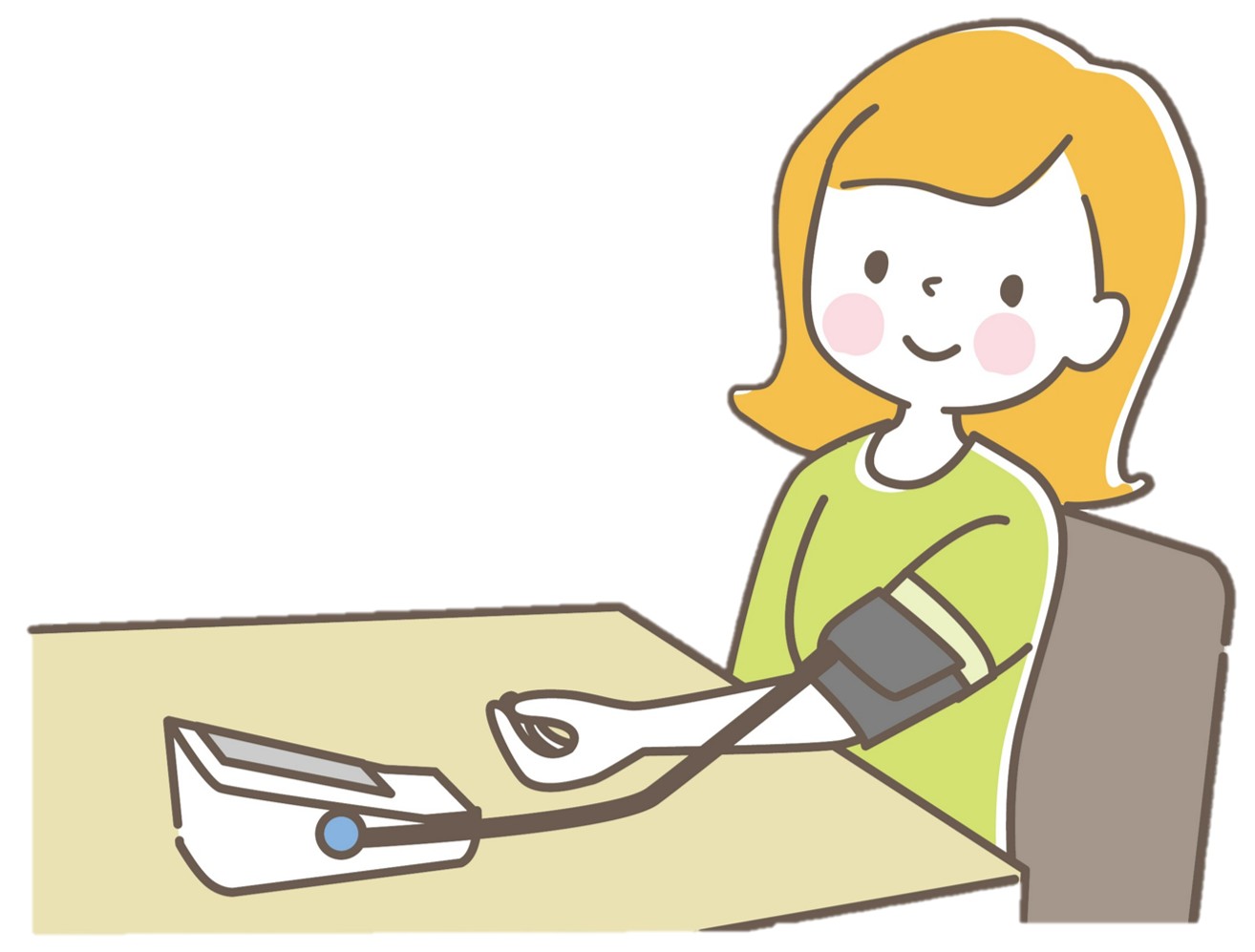 血圧測定している人のイラスト