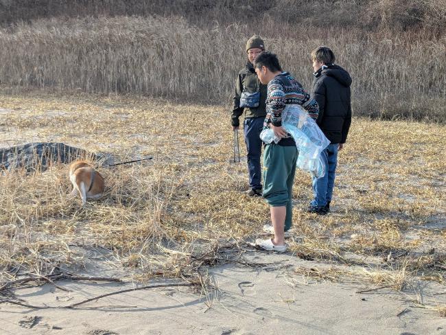 海岸のごみを拾う写真 3