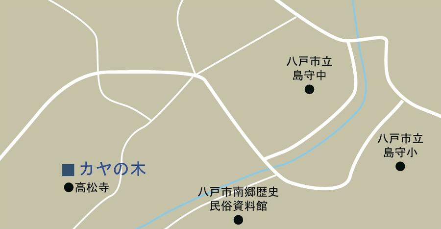 カヤの木の所在地の周辺地図