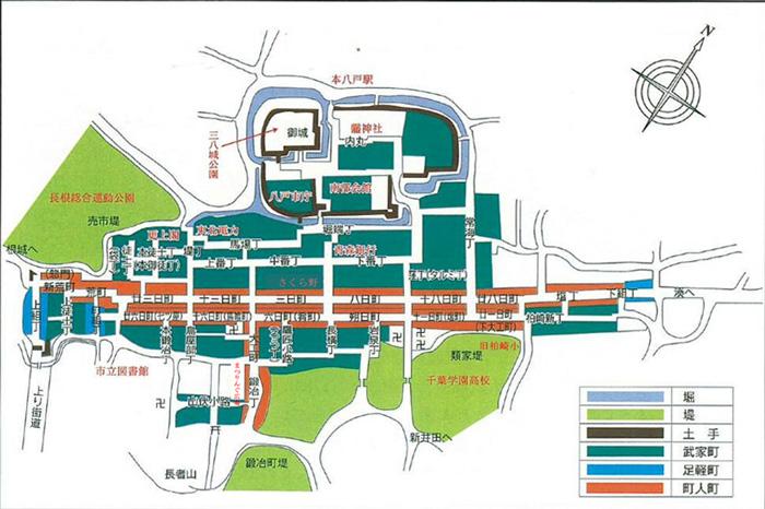 八戸の城下町地図