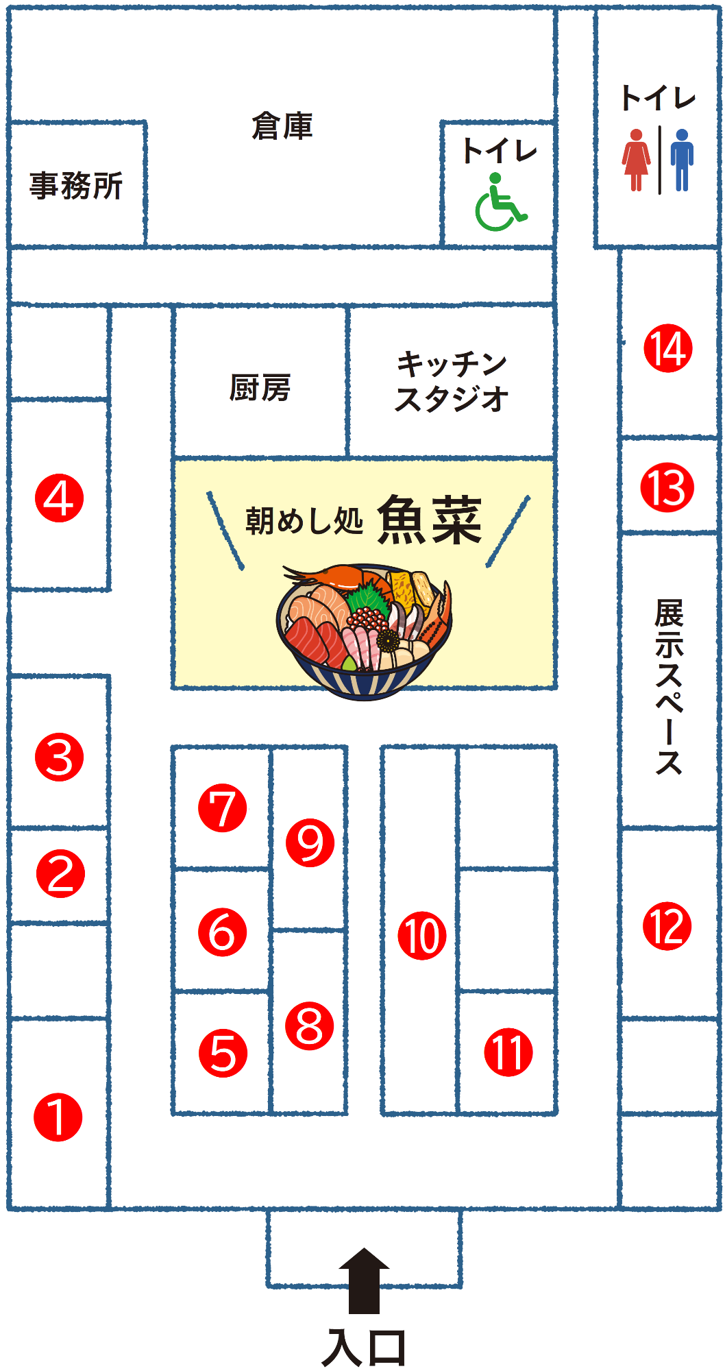 魚菜平面図