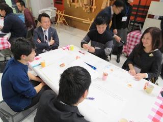 参加者はグループに分けて、意見を交換している写真3