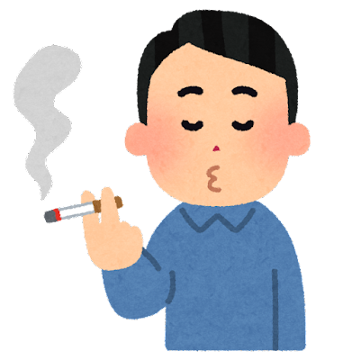 たばこを吸っている男性のイラスト