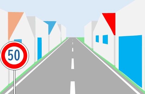 指定速度50道路