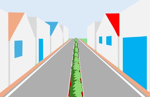 中央分離帯あり道路