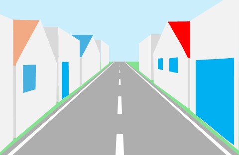 中央線ありの道路