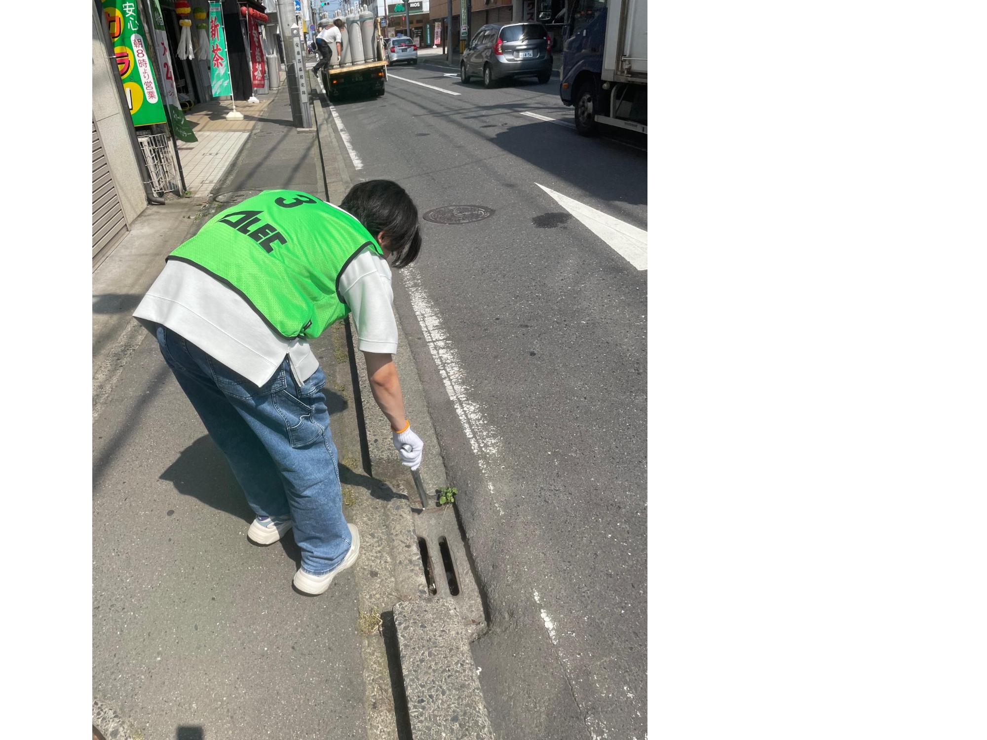 道路脇のごみを拾う写真3