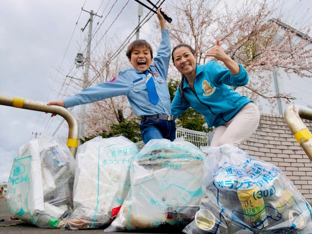 活動終了後の親子の写真