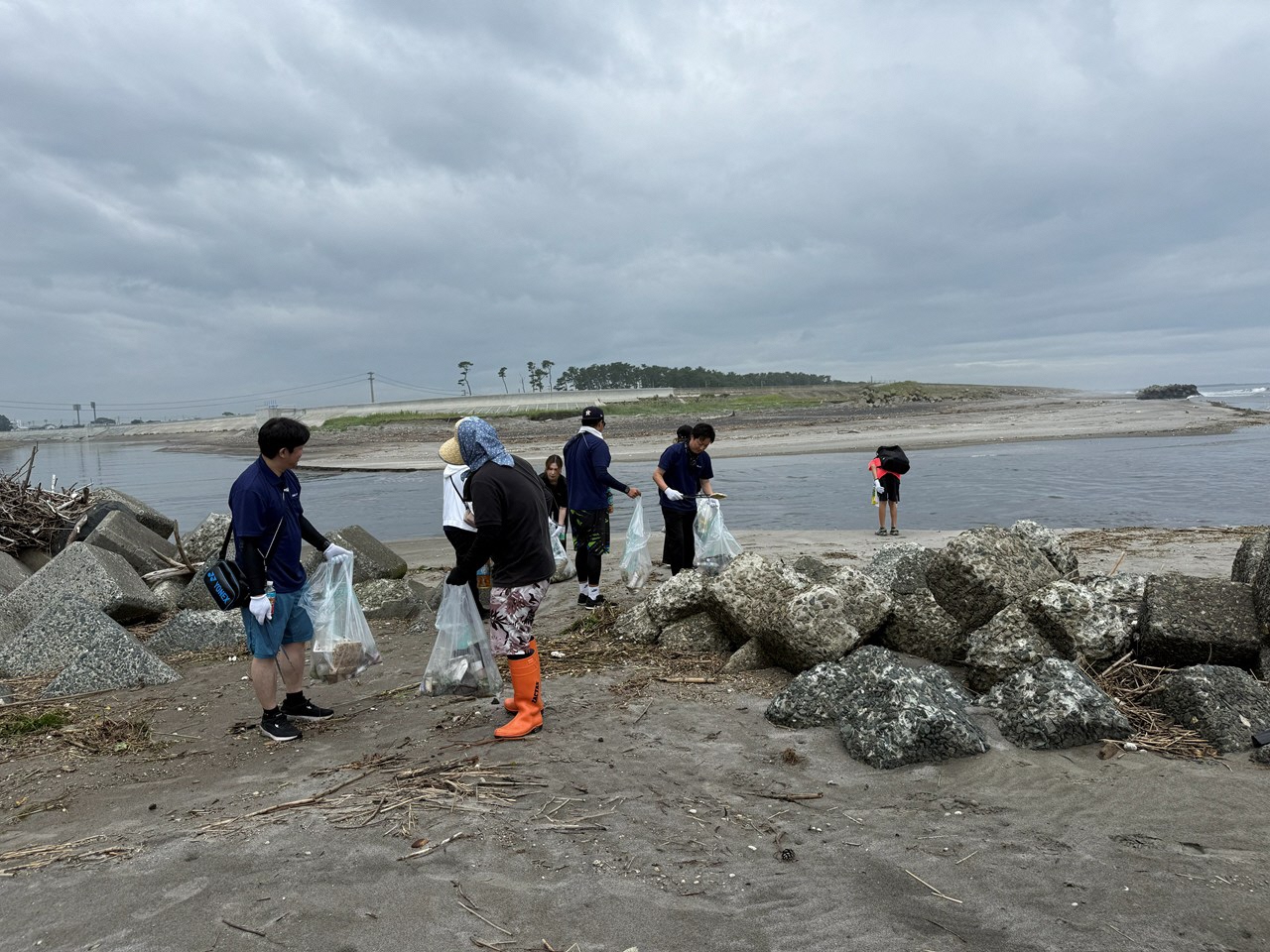 海岸のごみを拾う写真 2