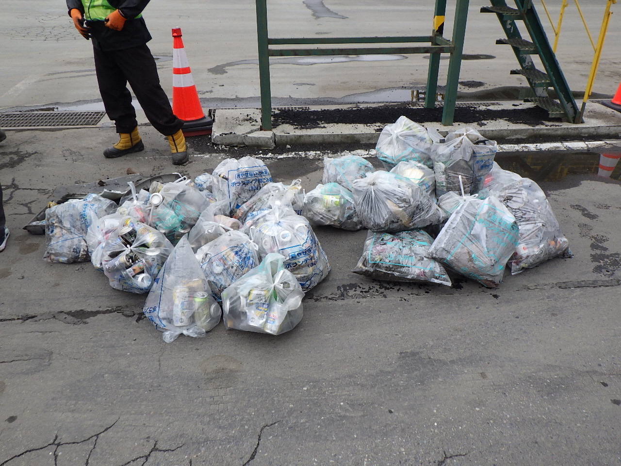 集めたごみの写真