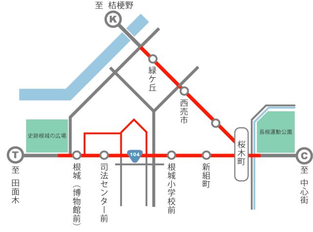 根城地区の地図