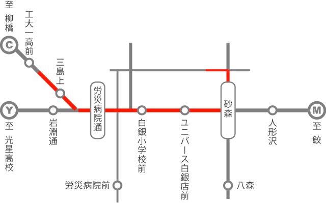 白銀地区の地図