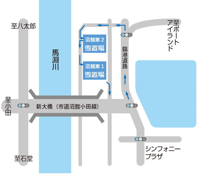 沼館の雪置場。