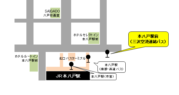 三沢空港連絡バス停位置図