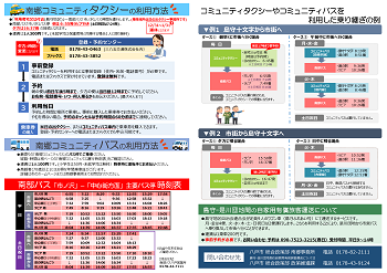 令和8年度の島守地区の南郷コミュニティタクシーとバスのチラシ2ページ目