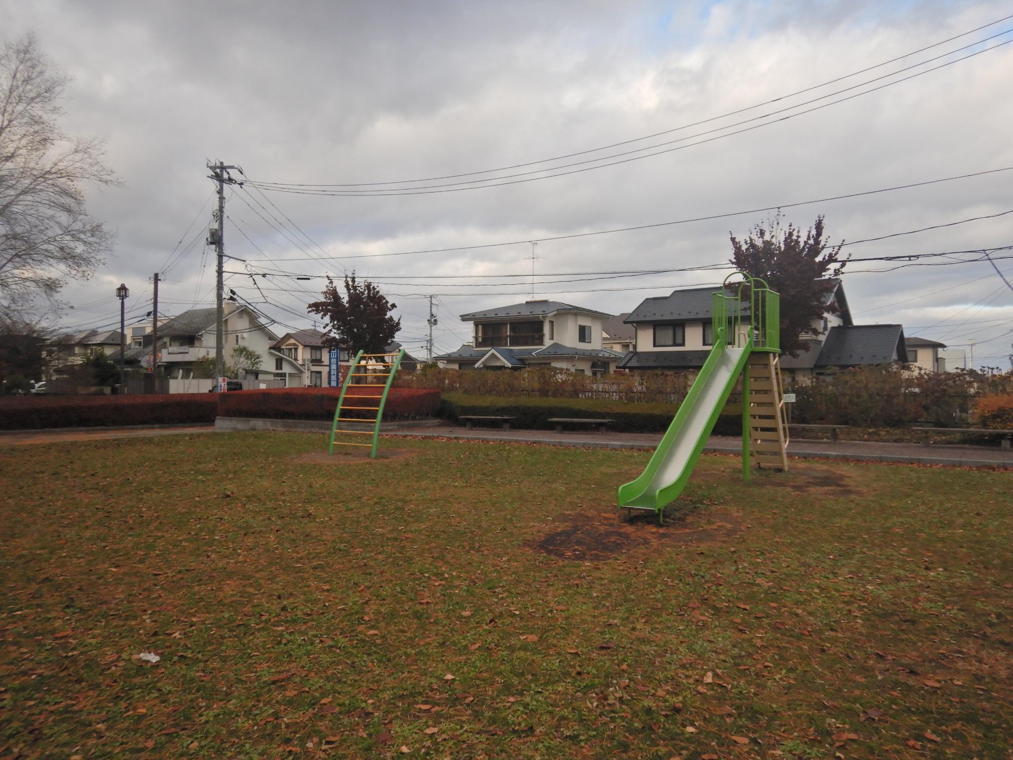 長者森公園の滑り台、ラダーの写真