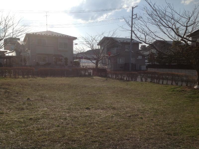 公園隅に生える木を中心に撮影した河原木第3号公園全体の写真