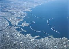 現在の八戸港の航空写真