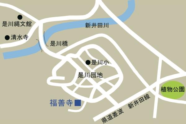 写経紺紙金泥法華経のある福善寺の周辺地図