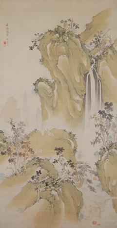 橋本雪蕉作の「香爐瀑布図」の写真