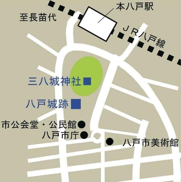 三八城神社の周辺地図