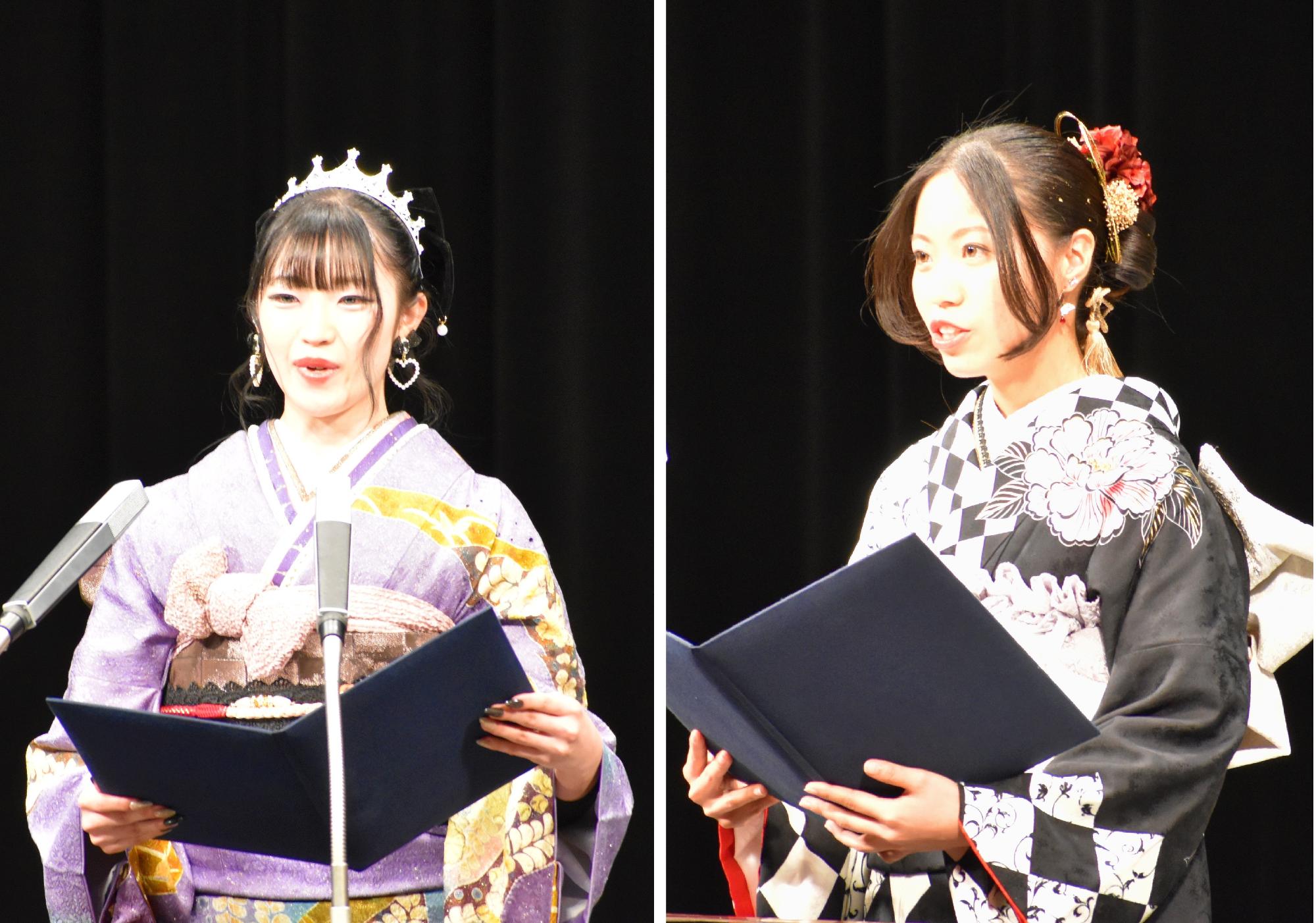 市民憲章、誓いのことばを読み上げる協力会メンバー(午前の部)