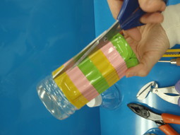 ペットボトル風車作成の作業工程1