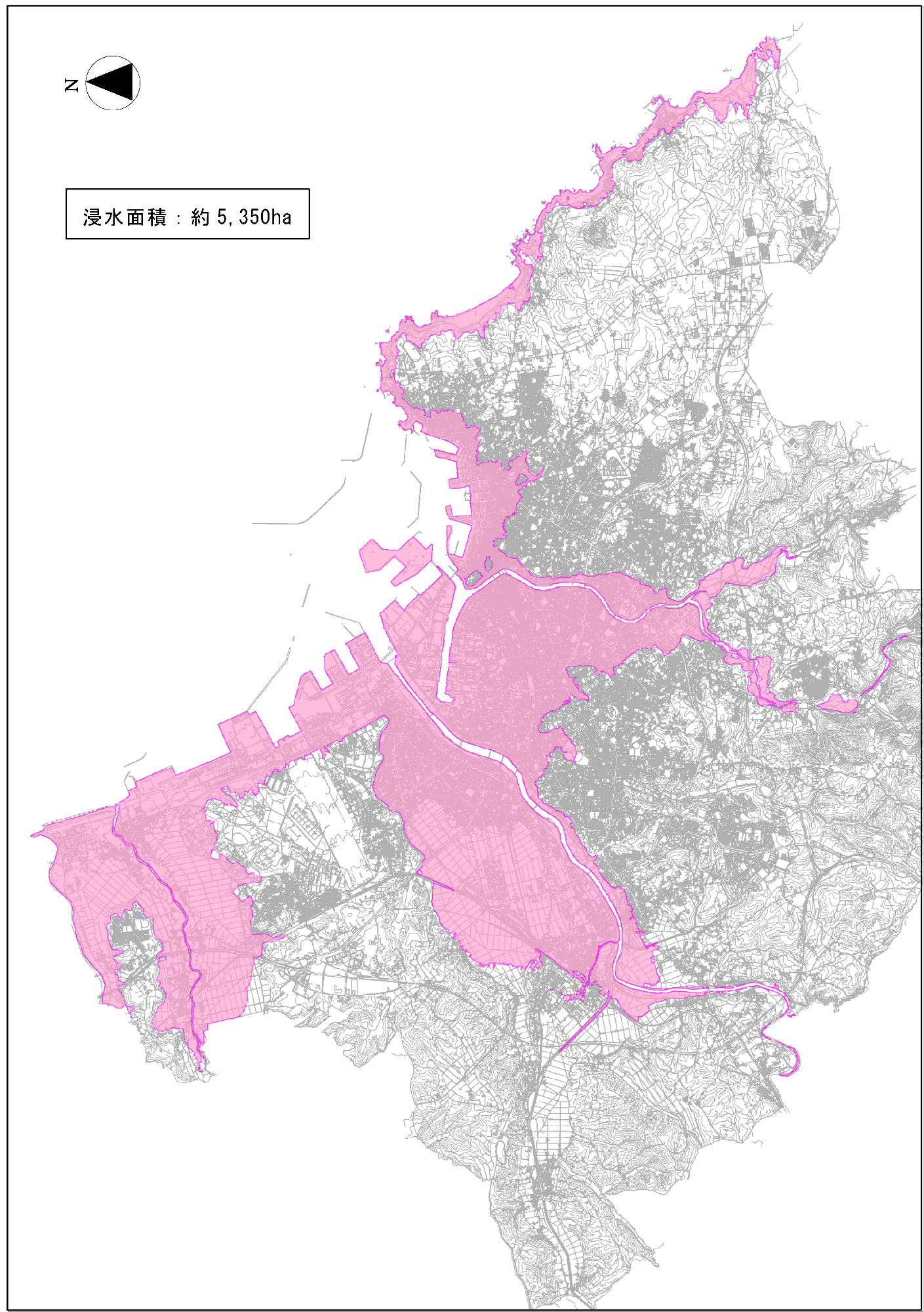 大津波警報発表時の津波浸水想定区域