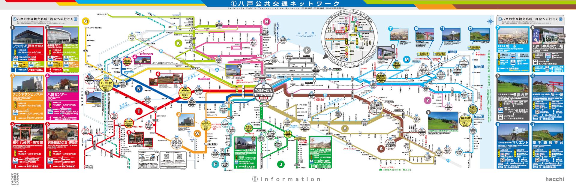 八戸中心街ターミナル路線図