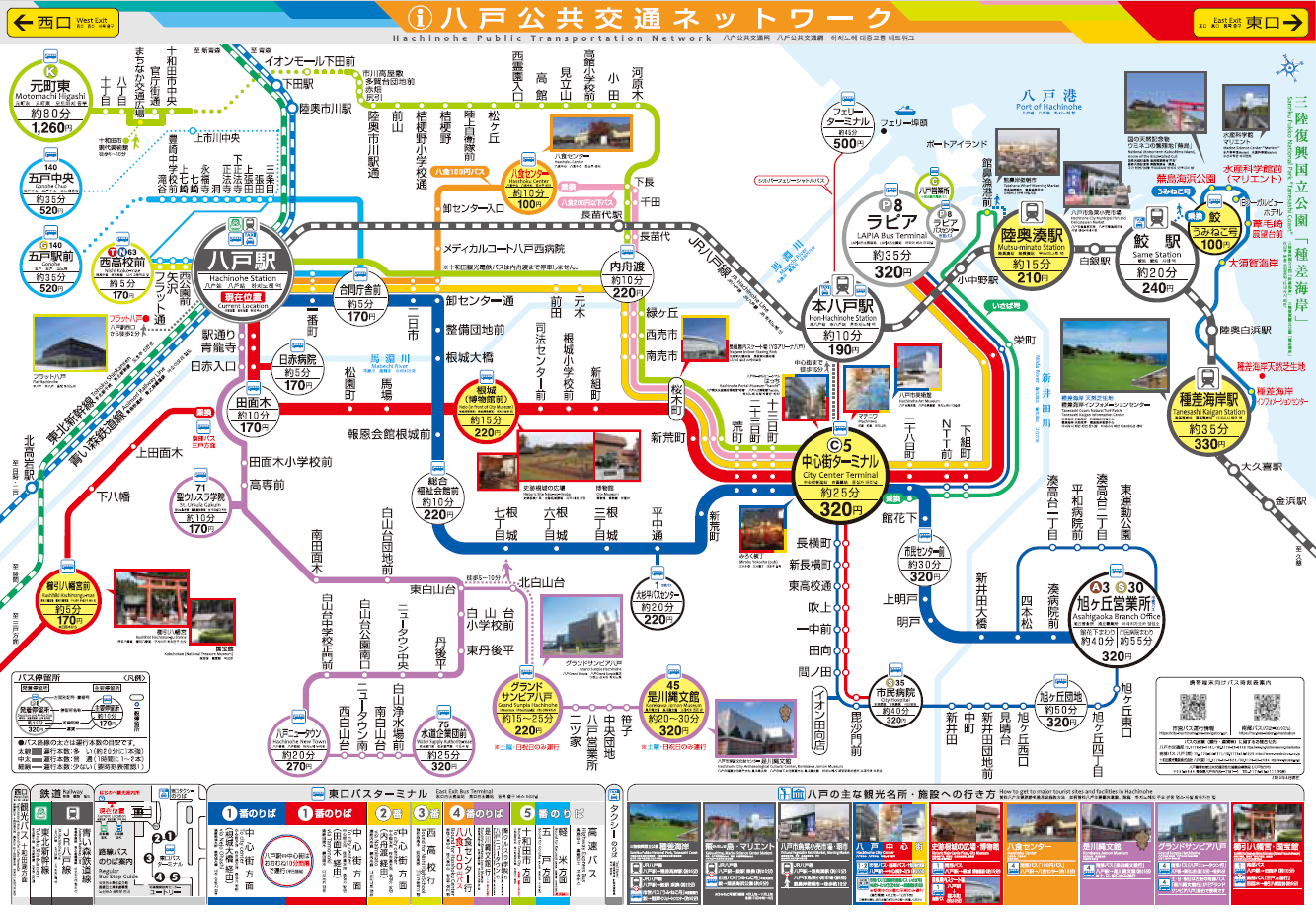 八戸駅ターミナル路線図