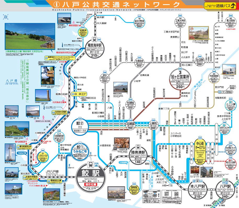 鮫駅ターミナル路線図